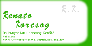 renato korcsog business card